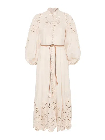 ZIMMERMANN VESTIDO MIDI - BEIS