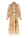 Zimmermann Memento Buttoned Midi Dresses Beige In Brown