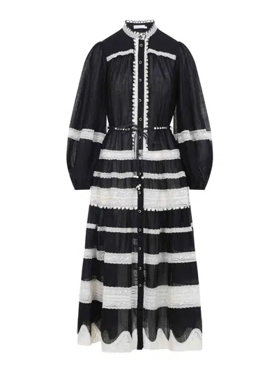 Zimmermann Vestido Midi - Crema
