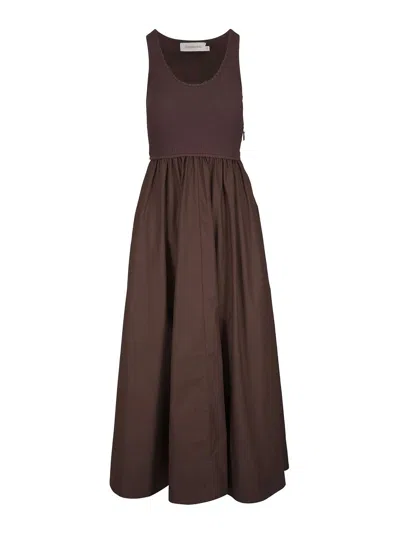 Zimmermann Poplin Racer Dress In Brown