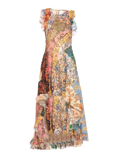 Zimmermann Junie Racer Back Midi Dress In Multicolour