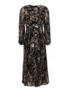 Zimmermann Sunray Pleated Long-sleeve Midi Dress In Black