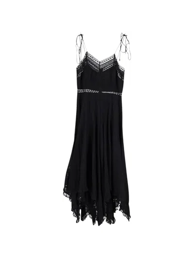 Pre-owned Zimmermann Vintage Lace Straps Dress In Black