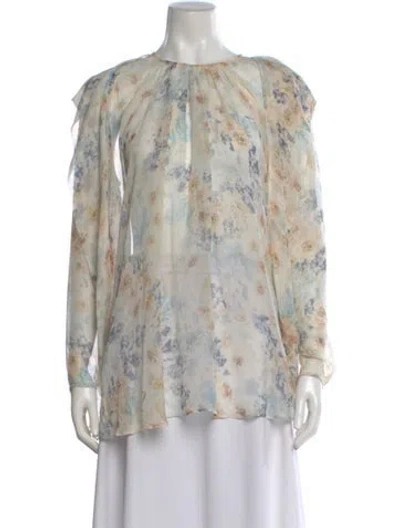 Pre-owned Zimmermann Vintage Silk Blouse In Neutral