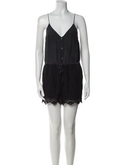 Pre-owned Zimmermann Vintage Silk Romper In Black