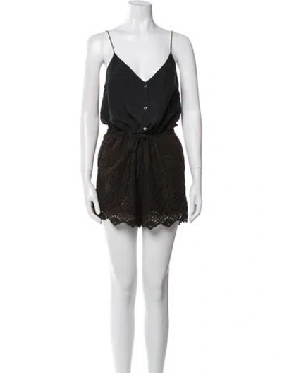 Pre-owned Zimmermann Vintage Silk Romper In Black