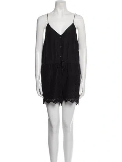 Pre-owned Zimmermann Vintage Silk Romper In Black