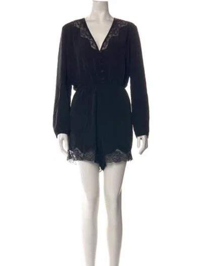 Pre-owned Zimmermann Vintage Silk Romper In Black