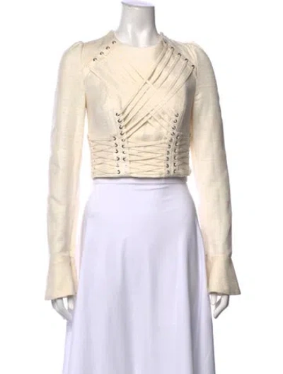 Pre-owned Zimmermann Vintage Silk Top In Neutral