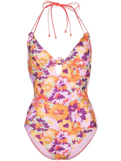 Zimmermann Violet Knotted 1pc Mustard Multi Floral