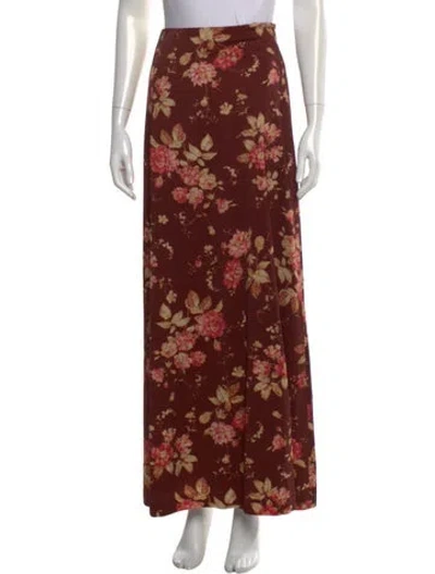 Pre-owned Zimmermann Virgin Wool Long Skirt W/ Tags In Burgundy