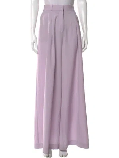 Pre-owned Zimmermann Virgin Wool Wide Leg Pants In Purple