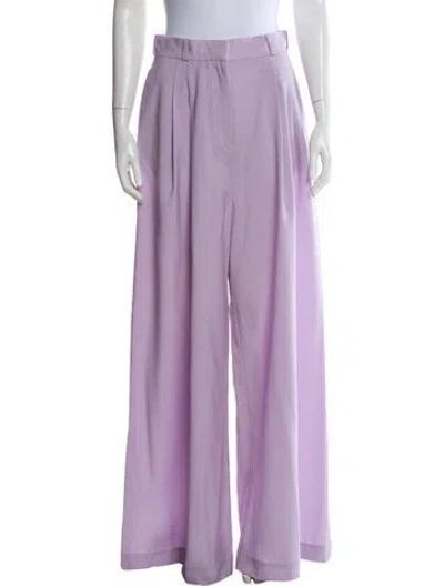 Pre-owned Zimmermann Virgin Wool Wide Leg Pants In Purple