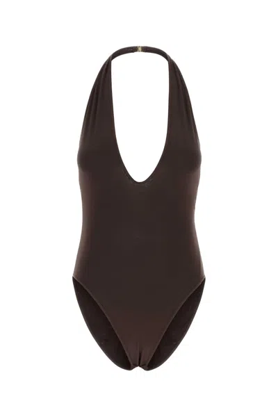 Zimmermann Viscose-elastane Bodysuit In Brown