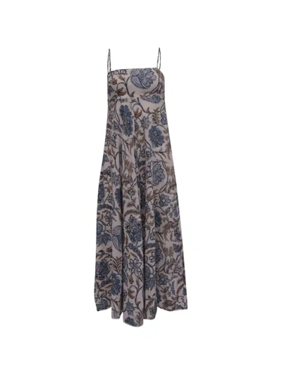 Pre-owned Zimmermann Vitali Floral-print Dress In Neutral