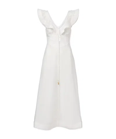Zimmermann V-neck Dress In White