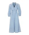 Zimmermann V-neck Flared Denim Midi Dress In Blue