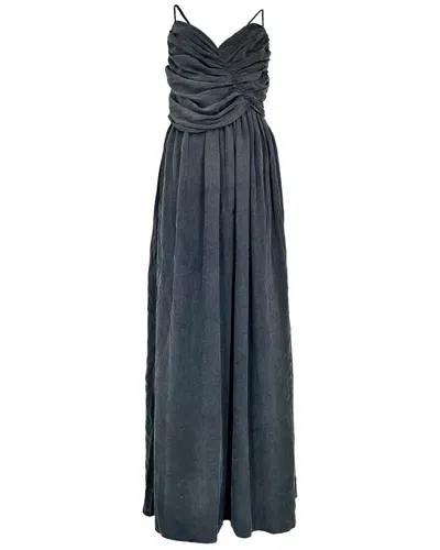 Zimmermann V-neck Gathered Maxi Dress In Blue
