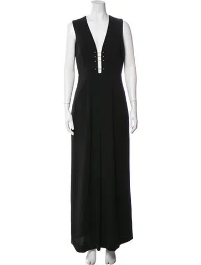 Pre-owned Zimmermann V-neck Jumpsuit In Black