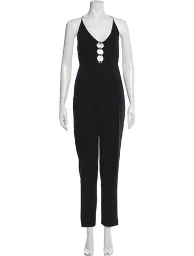 Pre-owned Zimmermann V-neck Jumpsuit In Black