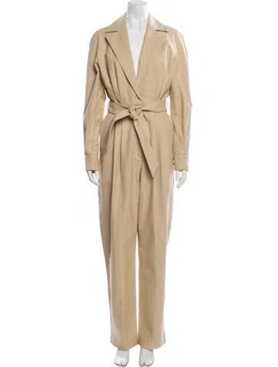 Pre-owned Zimmermann V-neck Jumpsuit In Neutral