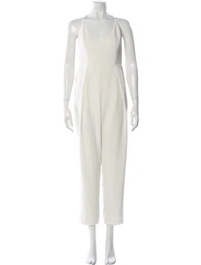 Pre-owned Zimmermann V-neck Jumpsuit In Neutral