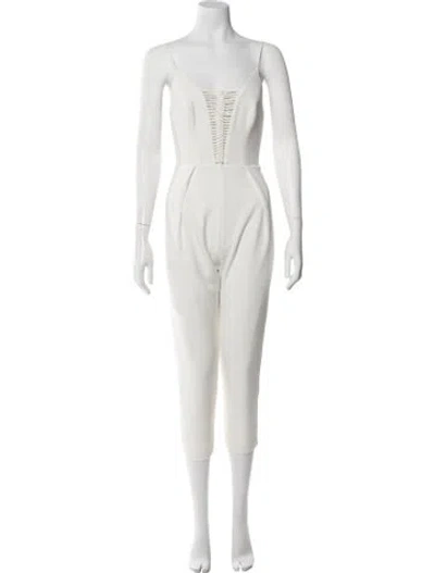 Pre-owned Zimmermann V-neck Jumpsuit In White