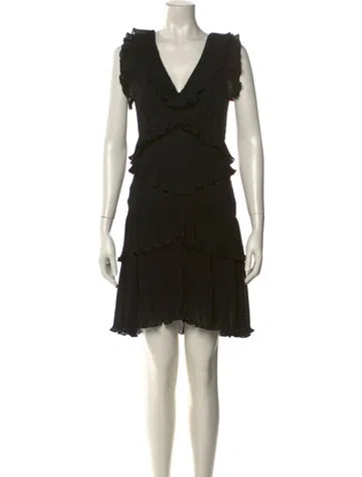 Pre-owned Zimmermann V-neck Knee-length Dress In Black