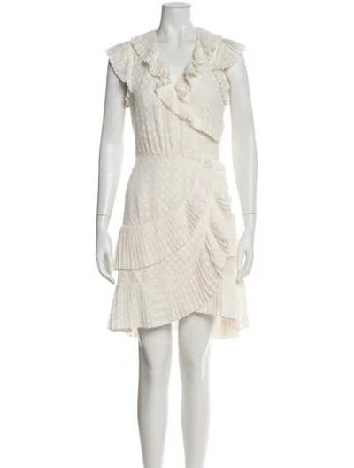 Pre-owned Zimmermann V-neck Knee-length Dress In Neutral