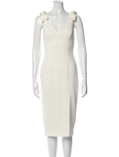 Pre-owned Zimmermann V-neck Knee-length Dress In Neutral