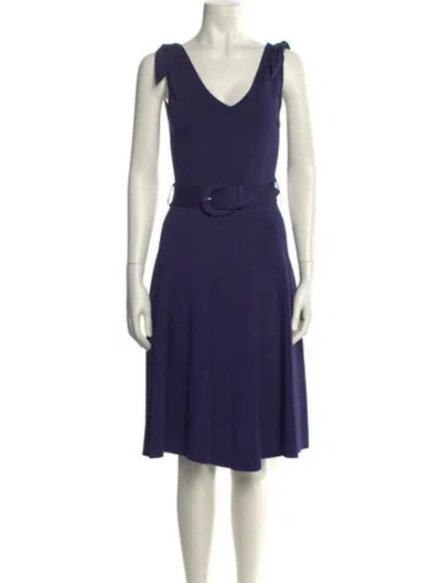 Pre-owned Zimmermann V-neck Knee-length Dress In Purple