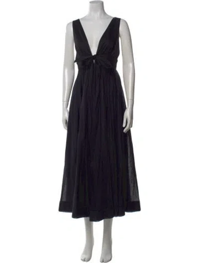 Pre-owned Zimmermann V-neck Long Dress In Black