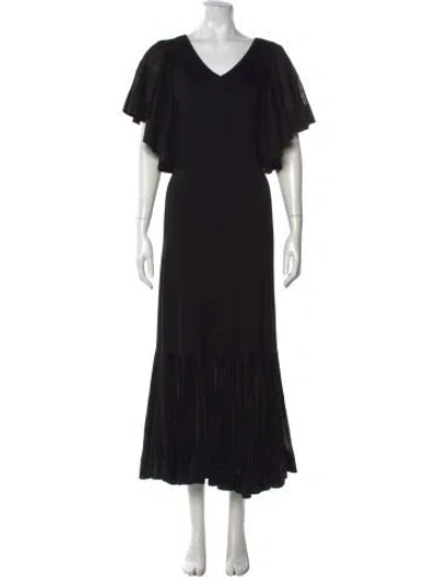 Pre-owned Zimmermann V-neck Long Dress In Black