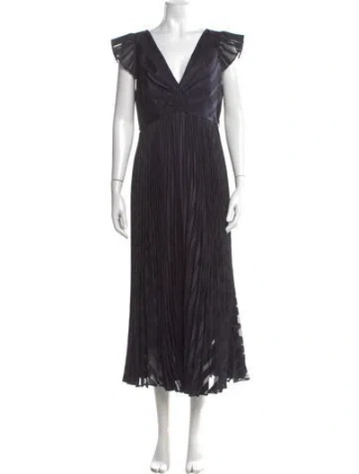 Pre-owned Zimmermann V-neck Long Dress In Blue