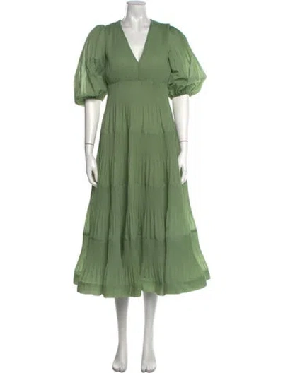 Pre-owned Zimmermann V-neck Long Dress In Green