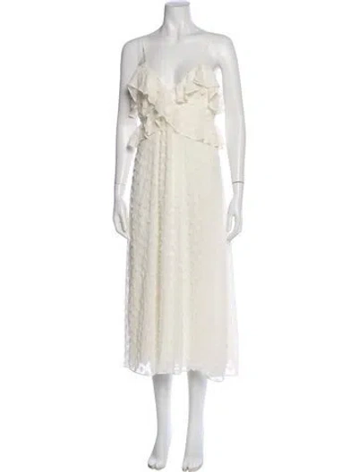Pre-owned Zimmermann V-neck Long Dress In Neutral