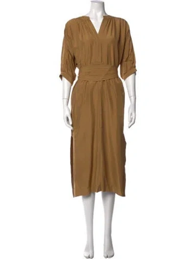 Pre-owned Zimmermann V-neck Long Dress In Neutral