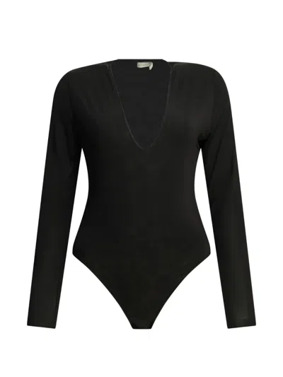 Zimmermann Black Viscose Elastane Long-sleeved Bodysuit