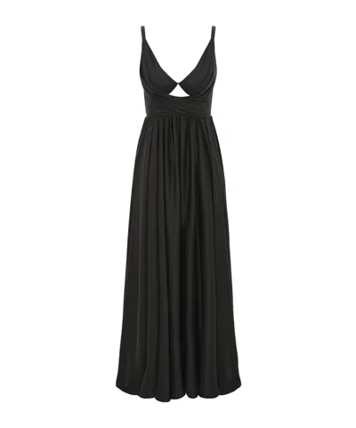 Zimmermann V-neck Midi Dress In Black
