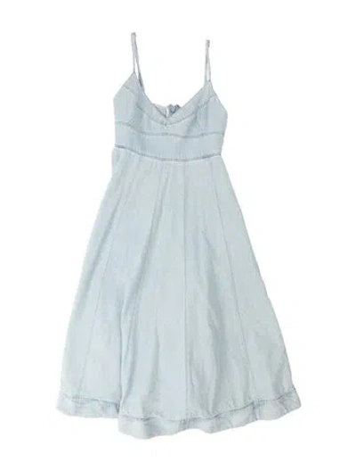 Pre-owned Zimmermann V-neck Midi Length Dress In Blue