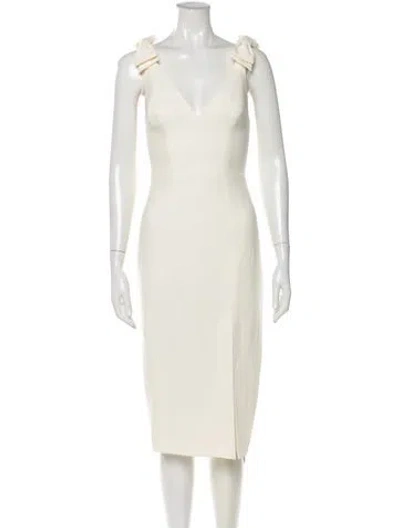 Pre-owned Zimmermann V-neck Midi Length Dress In Neutral