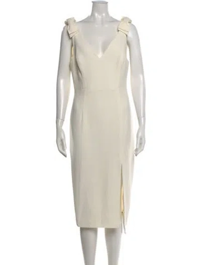 Pre-owned Zimmermann V-neck Midi Length Dress In Neutral
