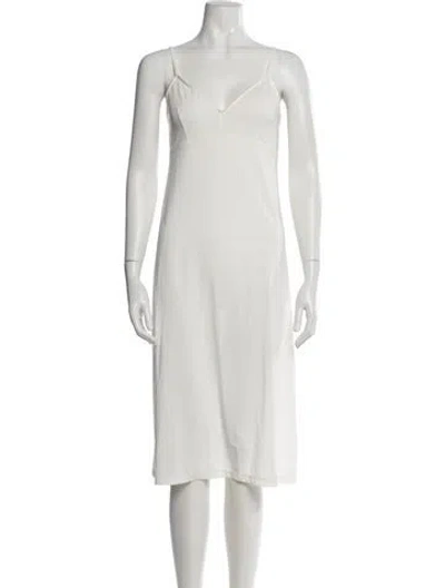 Pre-owned Zimmermann V-neck Midi Length Dress In Neutral