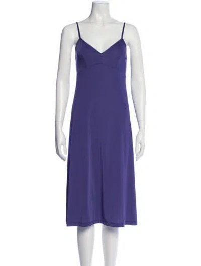 Pre-owned Zimmermann V-neck Midi Length Dress In Purple