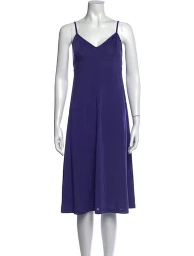 Pre-owned Zimmermann V-neck Midi Length Dress In Purple