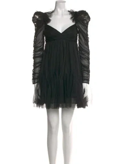 Pre-owned Zimmermann V-neck Mini Dress In Black