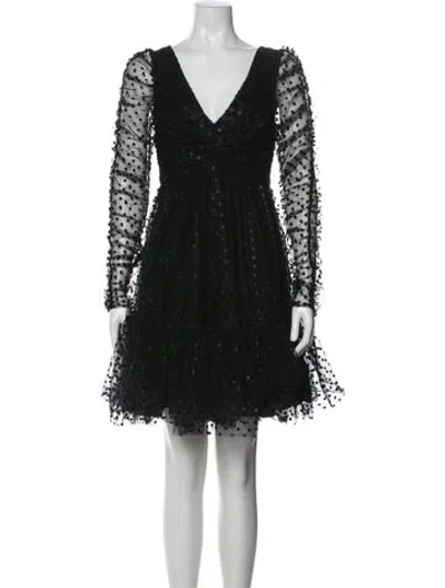Pre-owned Zimmermann V-neck Mini Dress In Black