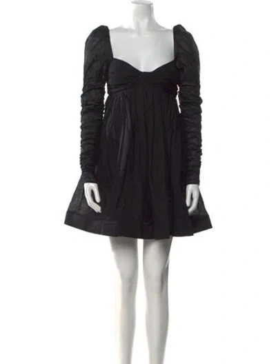 Pre-owned Zimmermann V-neck Mini Dress In Black
