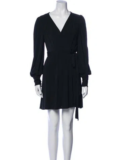 Pre-owned Zimmermann V-neck Mini Dress In Blue