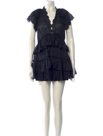 Pre-owned Zimmermann V-neck Mini Dress In Blue